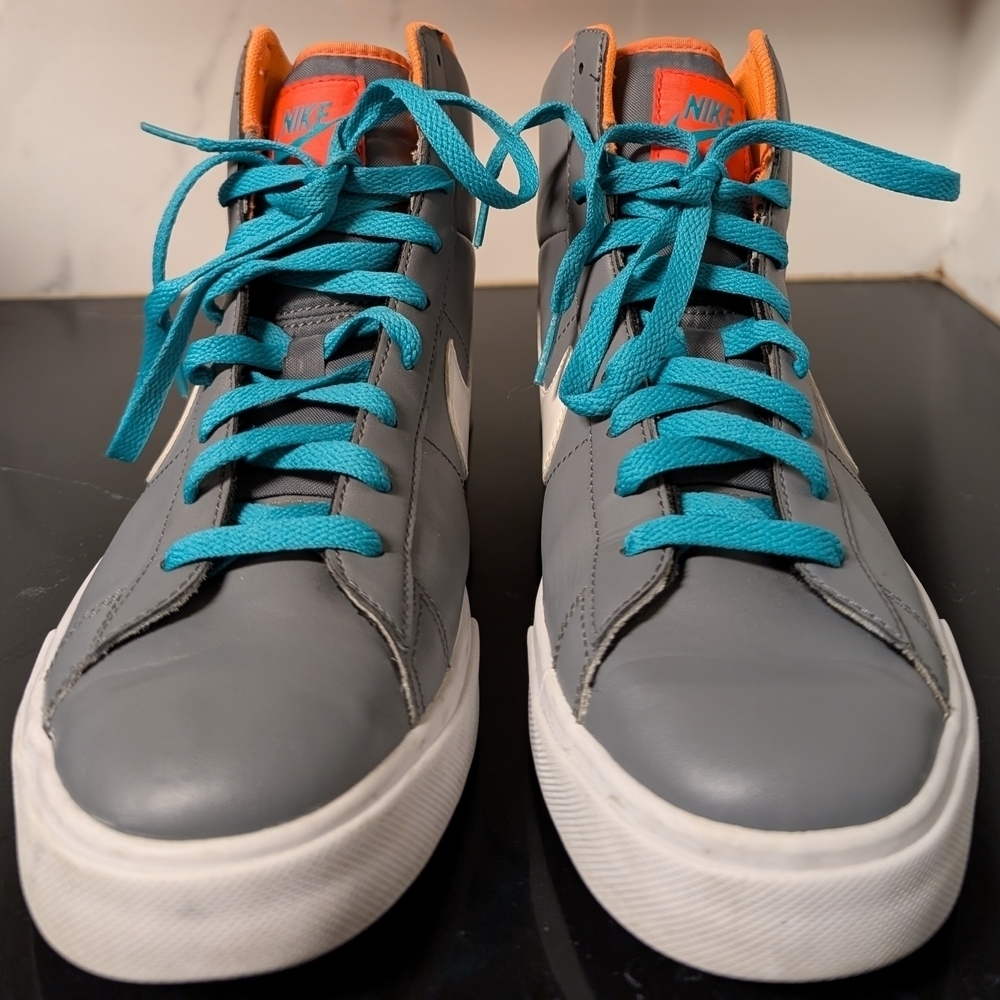 Nike Classic Sweet High-Top Gray Teal Orange Sneakers Size MSRP $110